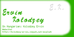 ervin kolodzey business card